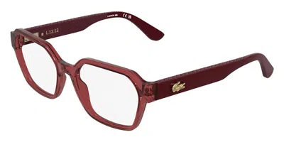 Lacoste L4025 601 Women's Glasses Clear Size 53 - Free Lenses - Blue Light Block Available In Transparent Light Burgundy