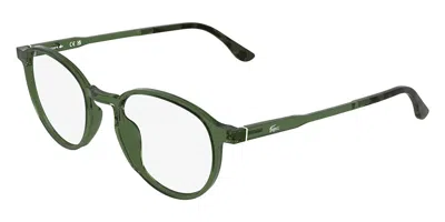Lacoste L4027 275 Men's Glasses Green Size 50 - Free Lenses - Blue Light Block Available In Transparent Khaki Green