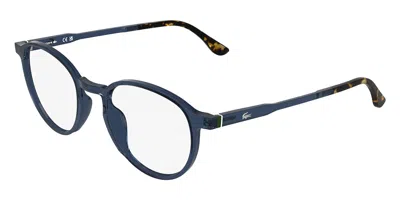 Lacoste L4027 410 Men's Glasses Blue Size 50 - Free Lenses - Blue Light Block Available In Transparent Blue