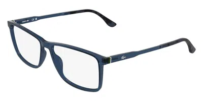 Lacoste L4028 410 Men's Glasses Blue Size 55 - Free Lenses - Blue Light Block Available In Transparent Blue