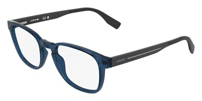 Lacoste L4029 410 Men's Glasses Blue Size 52 - Free Lenses - Blue Light Block Available In Transparent Blue