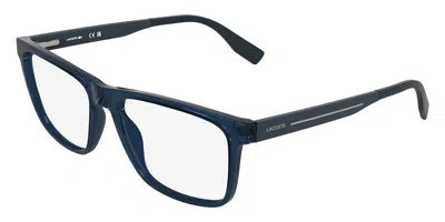 Lacoste L4030 410 Men's Glasses Blue Size 55 - Free Lenses - Blue Light Block Available In Transparent Blue
