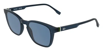 Lacoste L6040sp 410 Men's Sunglasses Blue Size 51 In Transparent Dark Blue