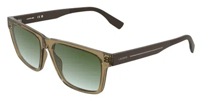 Lacoste L6100s 264 Men's Sunglasses Brown Size 57 In Transparent Beige