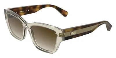 Lacoste L6103s 264 Women's Sunglasses Brown Size 55 In Transparent Light Beige