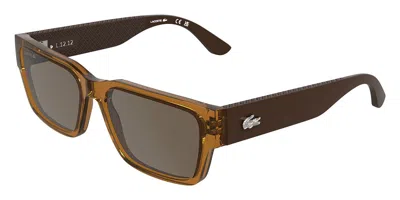 Lacoste L6107s 232 Men's Sunglasses Brown Size 57 In Transparent Caramel