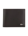 Lacoste Man Wallet Dark Brown Size - Calfskin