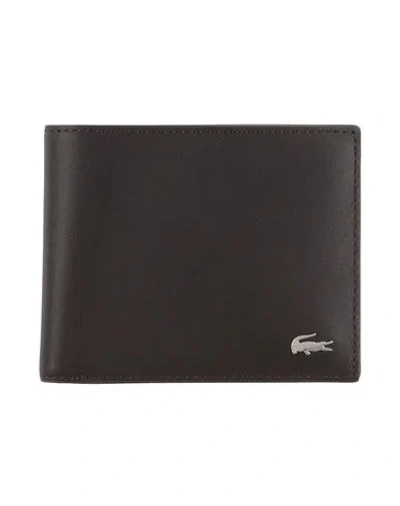 Lacoste Man Wallet Dark Brown Size - Calfskin