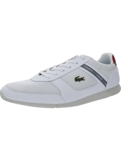 Lacoste Menerva Mens Faux Leather Low Top Casual And Fashion Sneakers In White
