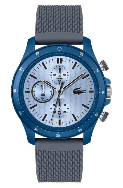 Lacoste Neoheritage Chronograph Silicone Strap Watch, 43mm In Blue