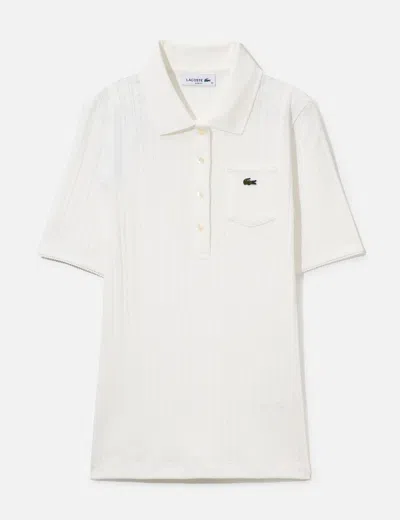 Lacoste Pointelle Polos In White
