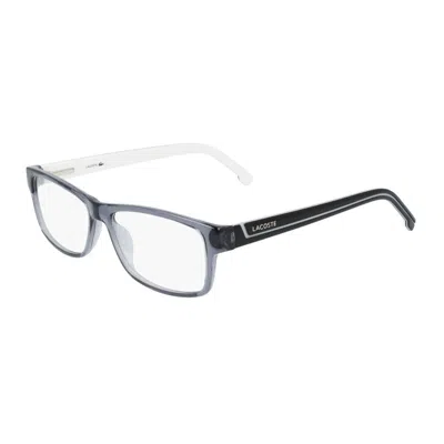 Lacoste Rectangular Eyeglasses With Clear Demo Lenses In Blue