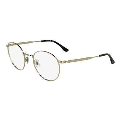 Lacoste Round Metal Eyeglasses With Clear Demo Lenses In Gold