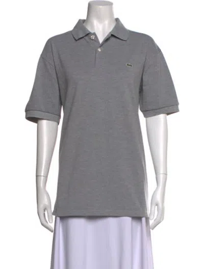 Pre-owned Lacoste Short Sleeve Polo In Grey