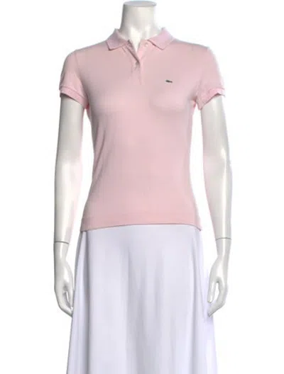 Pre-owned Lacoste Short Sleeve Polo In Pink