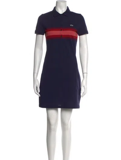 Pre-owned Lacoste Striped Mini Dress In Blue