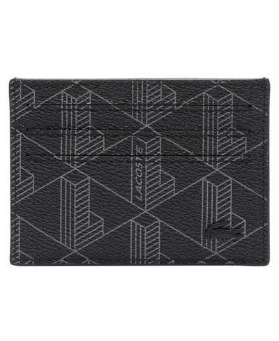Lacoste The Blend Monogram Card Case In Monogram Noir Gris