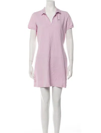 Pre-owned Lacoste V-neck Mini Dress In Purple