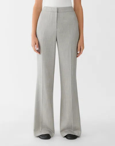 Lafayette 148 Bamboo Viscose High Rise Flare Pants In Gray