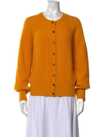Pre-owned Lafayette 148 Cashmere Crew Neck Sweater In Orange
