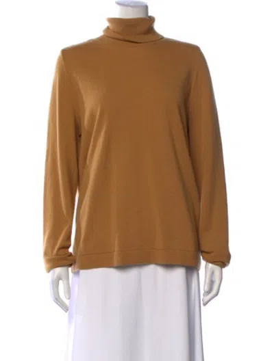 Pre-owned Lafayette 148 Cashmere Turtleneck Sweater In Brown