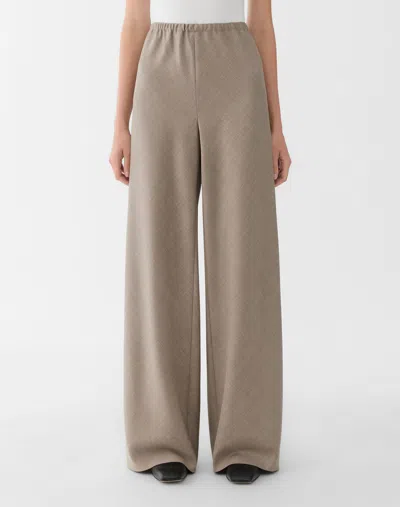 Lafayette 148 Fluid Wool Wide Leg Pants In Brown