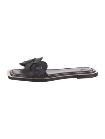 Pre-owned Lafayette 148 Leather Mules In Black