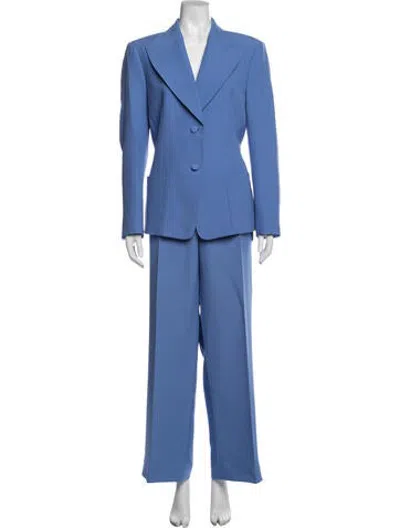 Pre-owned Lafayette 148 Wool Pantsuit In Blue