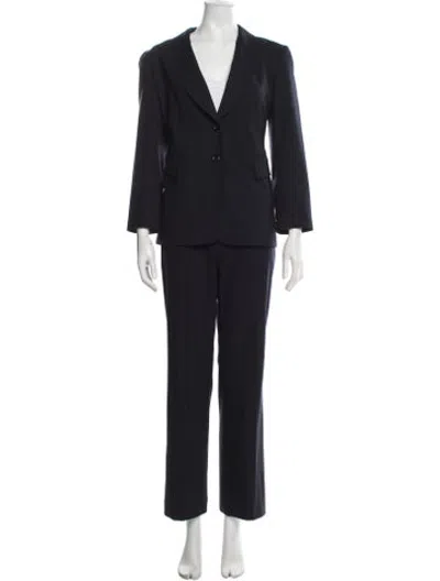 Pre-owned Lafayette 148 Wool Pantsuit In Blue