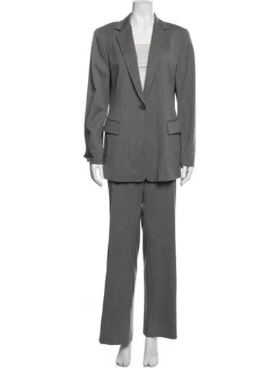 Pre-owned Lafayette 148 Wool Pantsuit In Grey