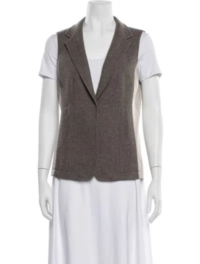 Pre-owned Lafayette 148 Wool Vest In Grey