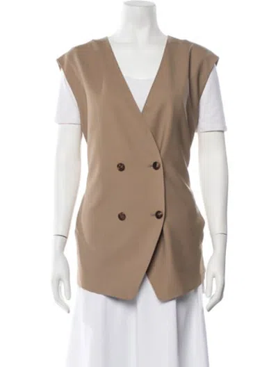 Pre-owned Lafayette 148 Wool Vest W/ Tags In Neutrals