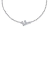 Lafonn Simulated Diamond Pavé Initial Bracelet In Silver/ White F