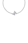 Lafonn Simulated Diamond Pavé Initial Bracelet In Silver/ White W