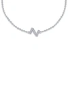 Lafonn Simulated Diamond Pavé Initial Bracelet In Silver/ White Z