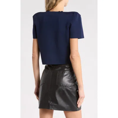 L'agence Britt Short Sleeve Cardigan In Blue