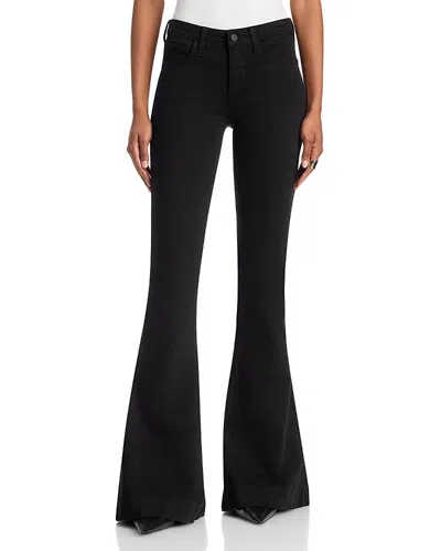 L'agence Her Story Low Rise Martini Flare Jeans In Saturated Black