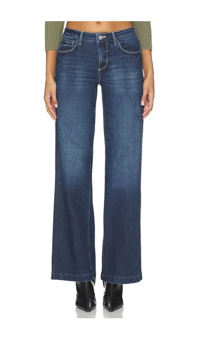 L'agence Joanne Low Rise Wide Leg Jeans In Blue