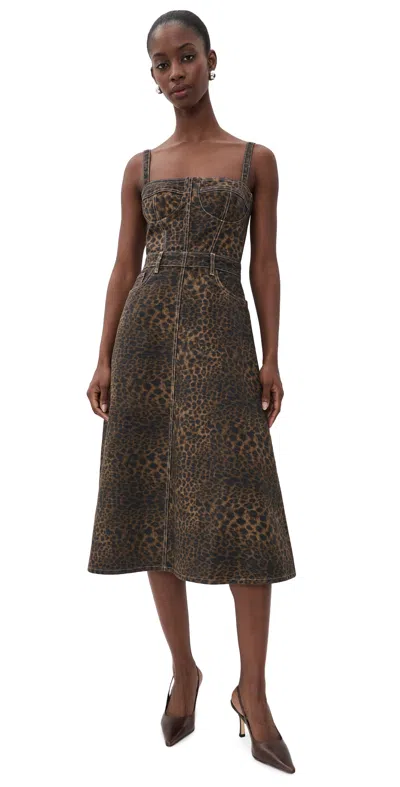 L'agence Jovie Bustier Midi Dress Zephyr In Brown