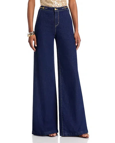 L'agence Jules Horsebit High Rise Wide Leg Jeans In Koval In Blue