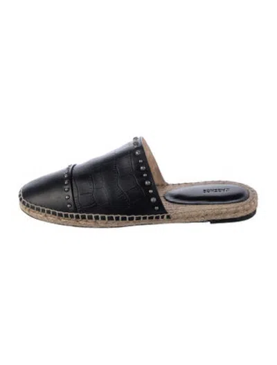Pre-owned L'agence Leather Animal Print Espadrilles In Blue