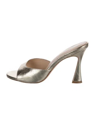 Pre-owned L'agence Leather Mules In Gold