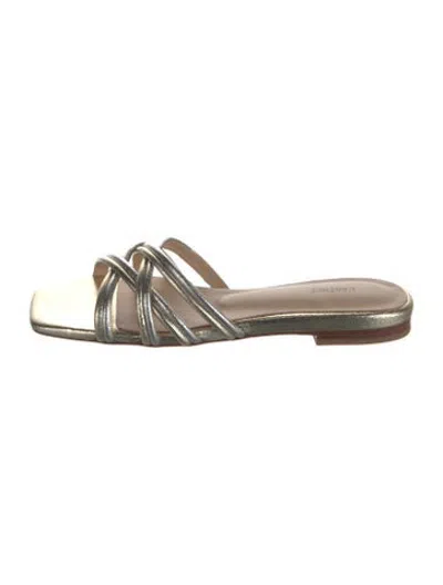 Pre-owned L'agence Leather Slides In Silver