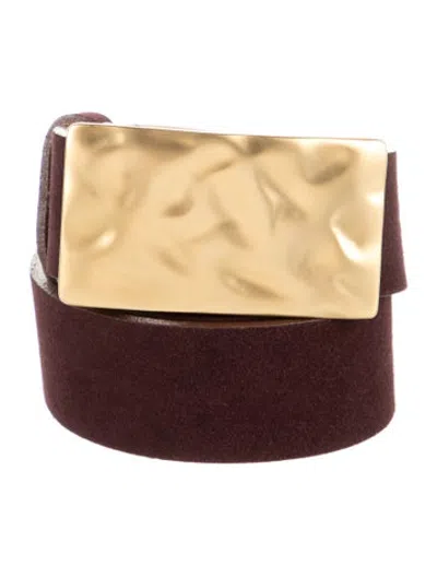 Pre-owned L'agence Leather Waist Belt In Purple
