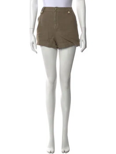 Pre-owned L'agence Linen Mini Shorts In Green