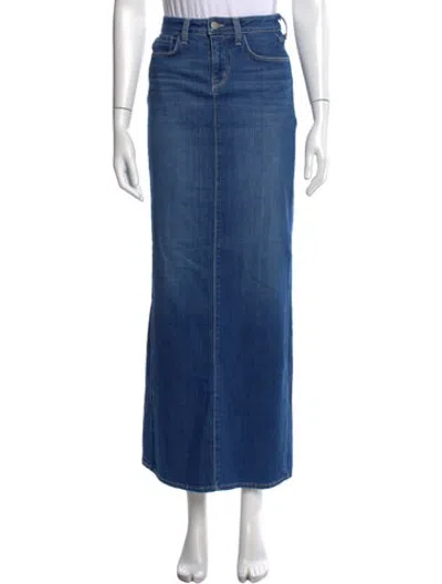 Pre-owned L'agence Long Skirt In Blue