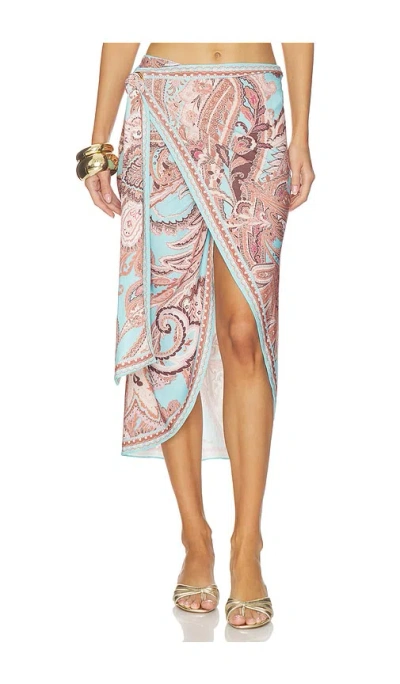 L'agence Marena Sarong In Ice Blue Multi