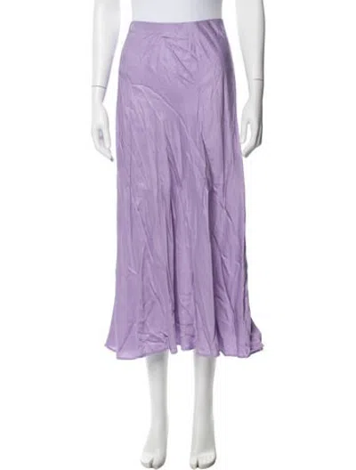 Pre-owned L'agence Midi Length Skirt In Purple