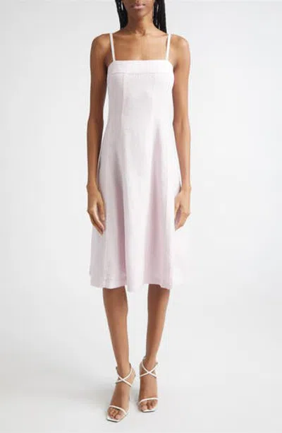 L'agence Mitzy Seamed Sleeveless Midi Dress In White