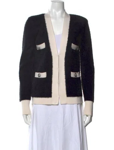 Pre-owned L'agence Nylon Open Front Sweater In Black